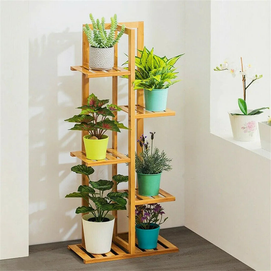 Bamboo 5/6 Tier Plant Stand