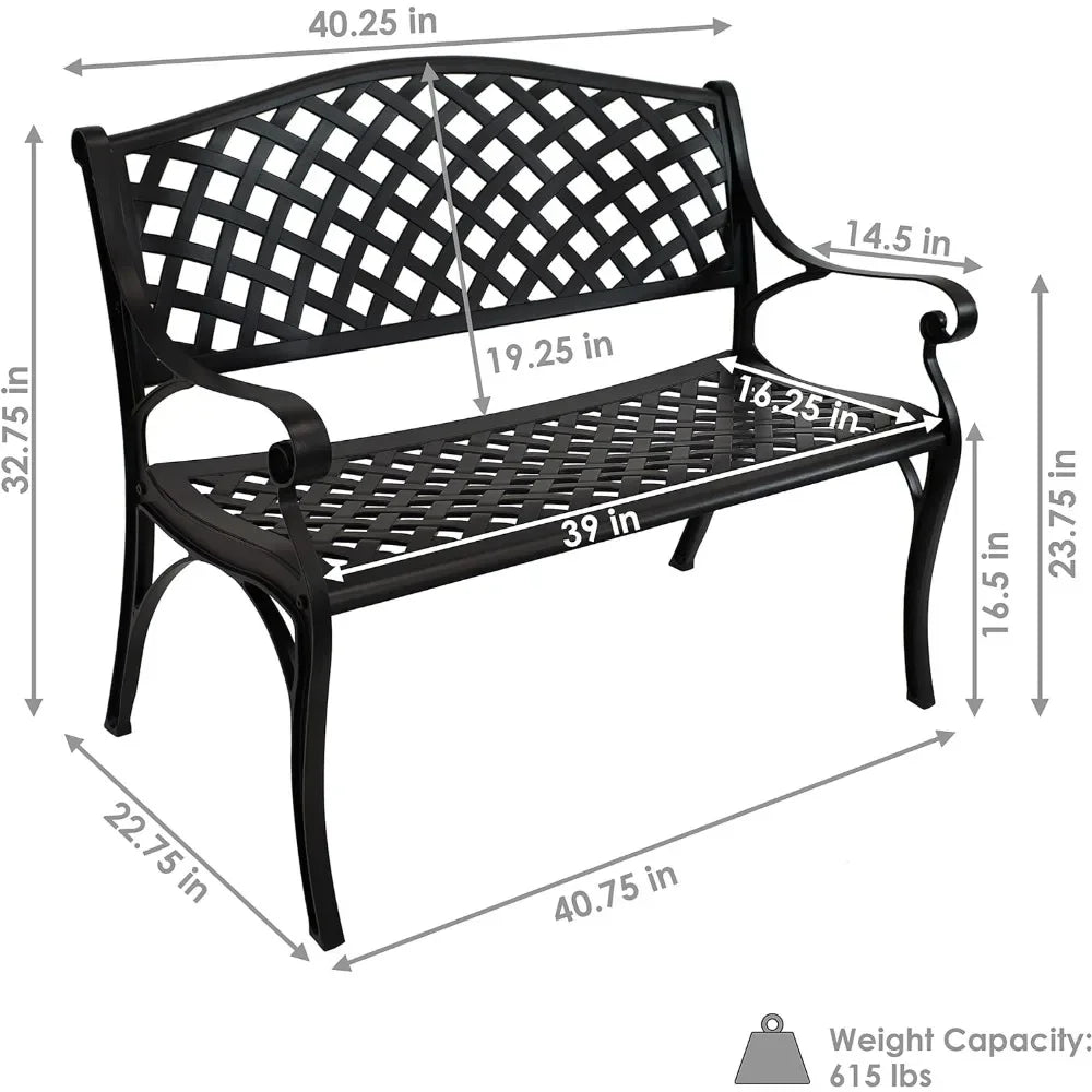 Garden Bench, 615 Pounds Weight, 39 Inches Wide