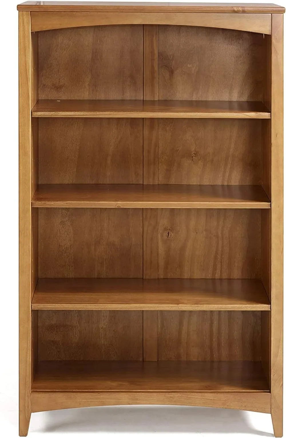 4 Shelf Bookcase Solid Wood 48" High Adjustable Shelving Closed Back