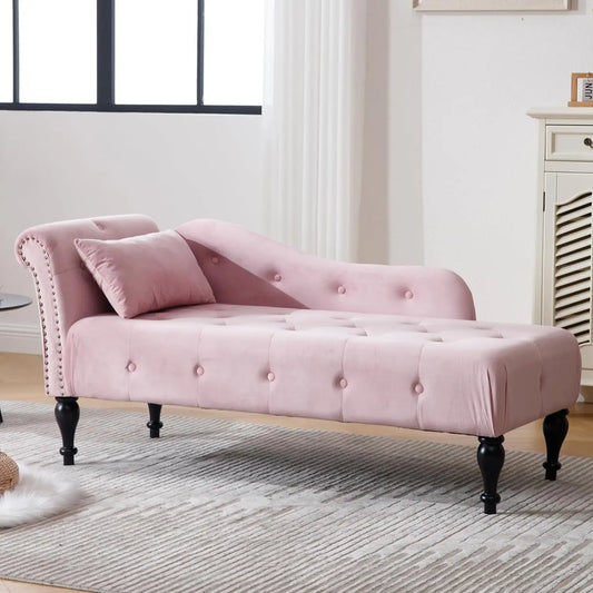 Tufted Velvet Chaise Lounge Chair Indoor