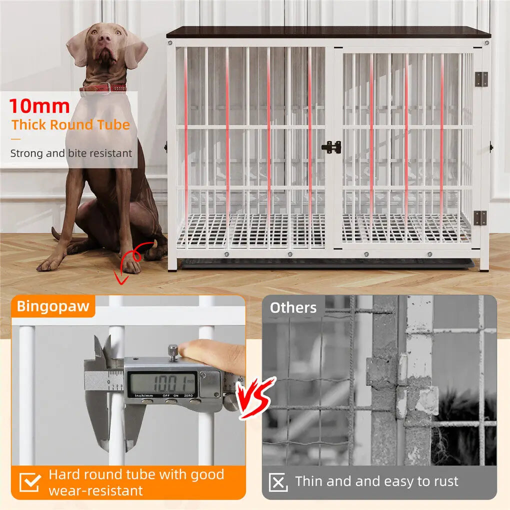 Heavy Duty Dog Kennels Metal Wooden Dog Crate End Table Furniture