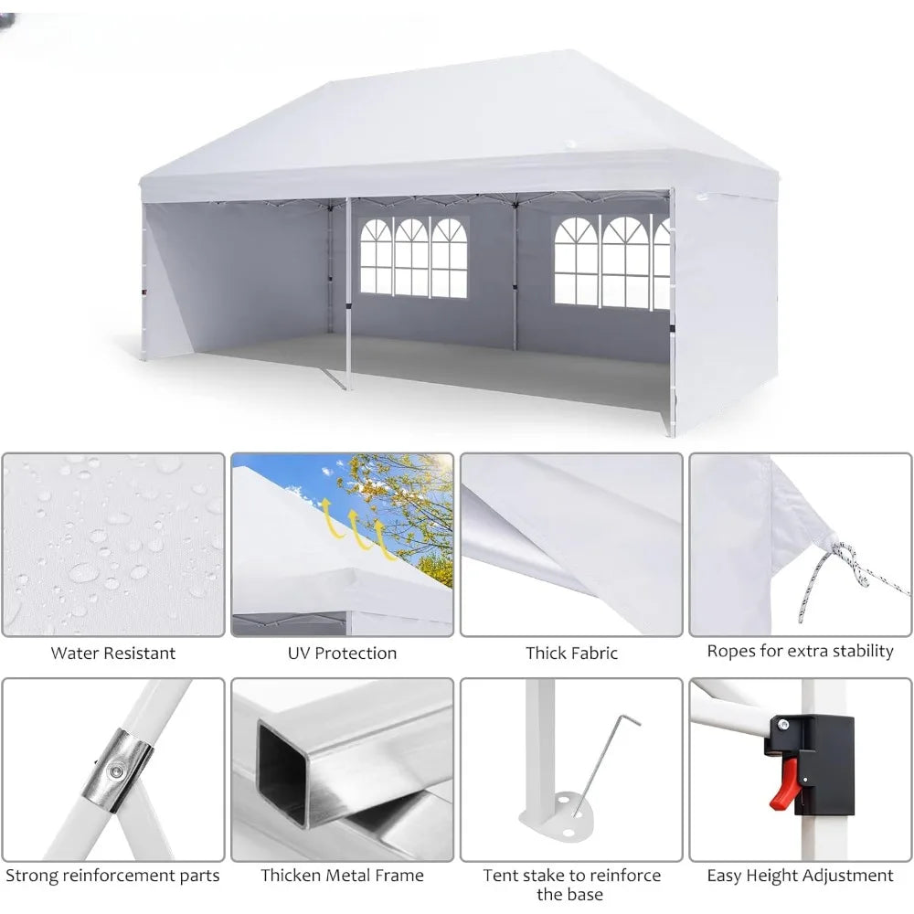 Pop up sunshade with 4 detachable side walls