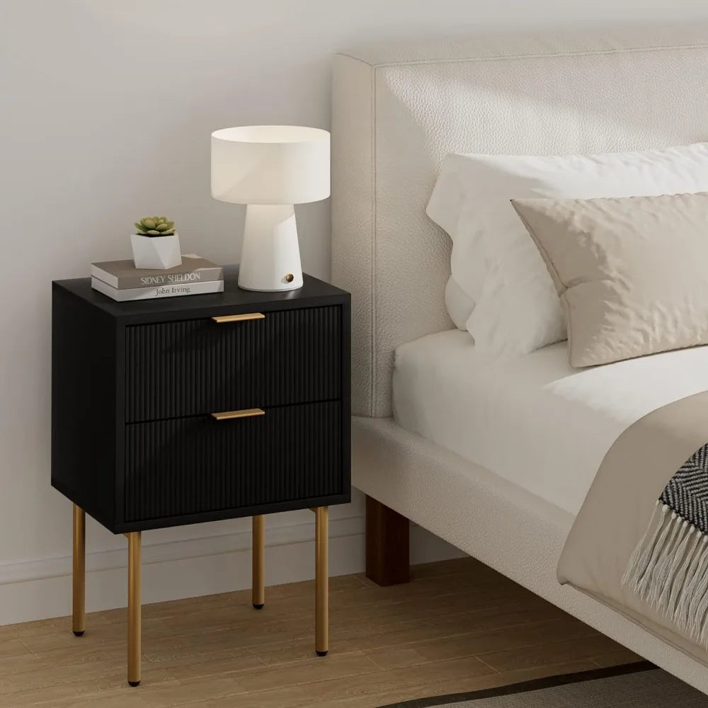 Nightstand, 2 Drawer Dresser for Bedroom