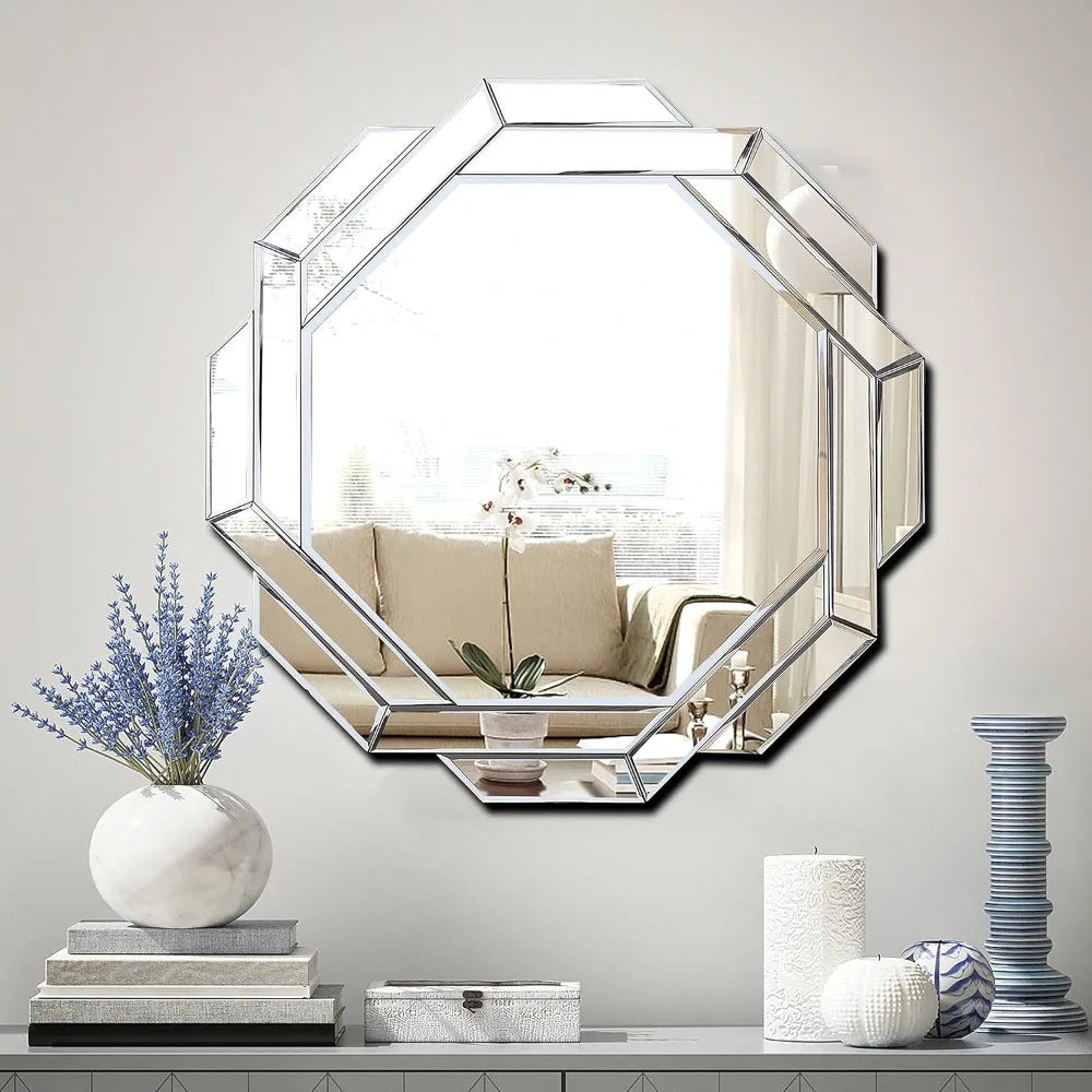 Hlartdecor Helicoid Frameless Beveled Wall Decorating Mirror