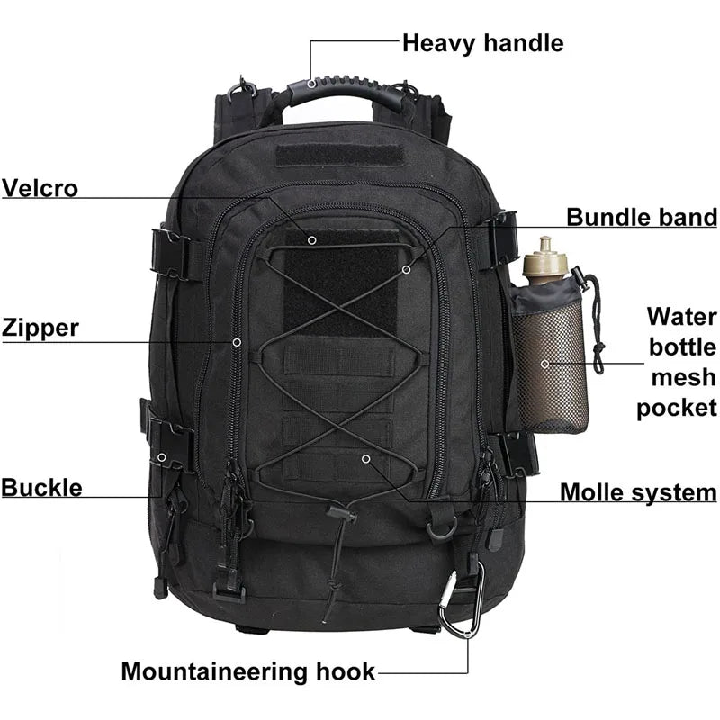 LQARMY 60L Military Tactical Backpack