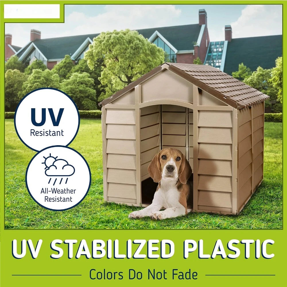 Small Dog Kennel: Outdoor Plastic Pet House