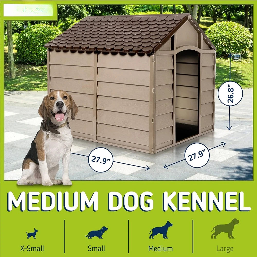 Small Dog Kennel: Outdoor Plastic Pet House