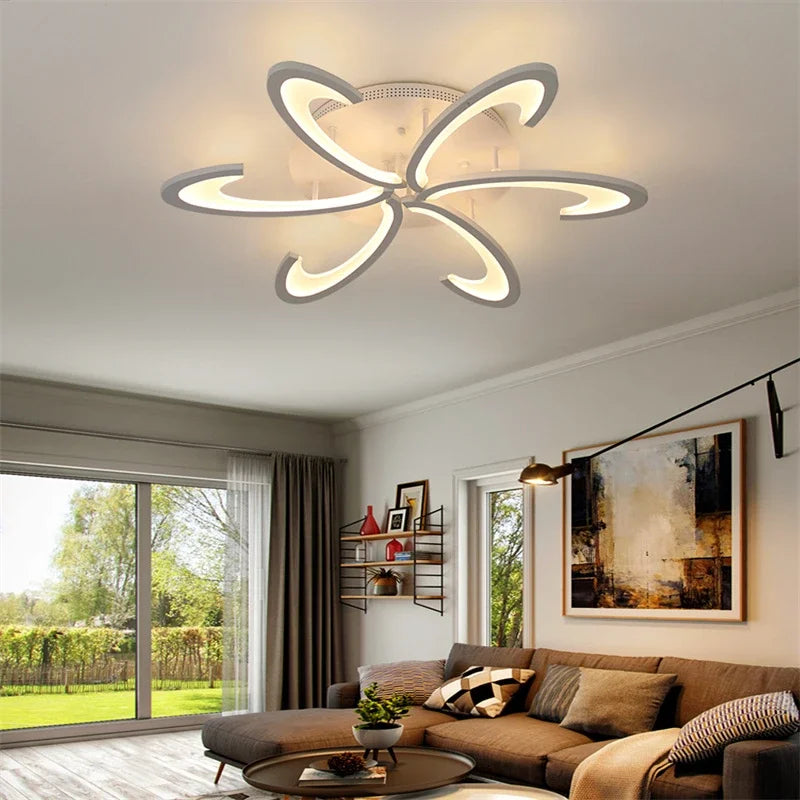 Modern Led Acrylic Ceiling Light Fixture, Creative Design, RC Dimming Indoor Lighting