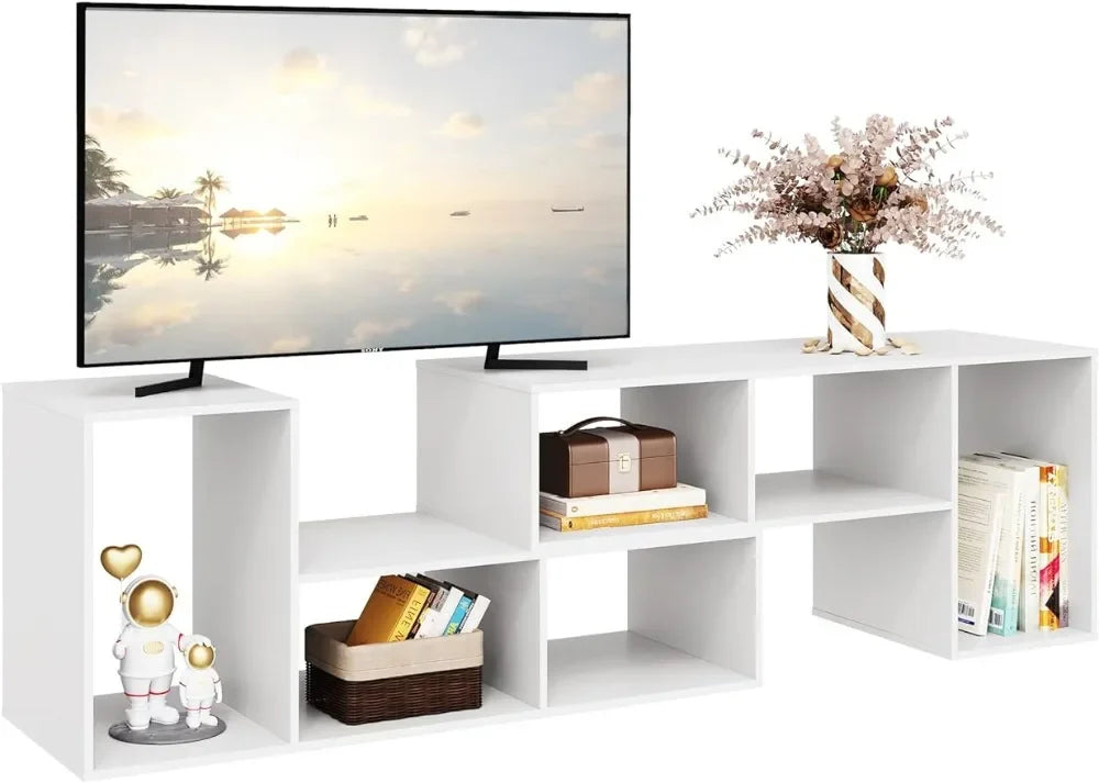 Flat Screen TV Stand for 65 75 inch TV, Modern Entertainment Center with Storage Shelves