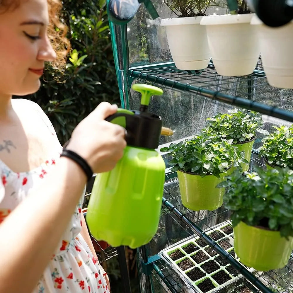 Portable Garden Greenhouse with Shelves and PVC Cover