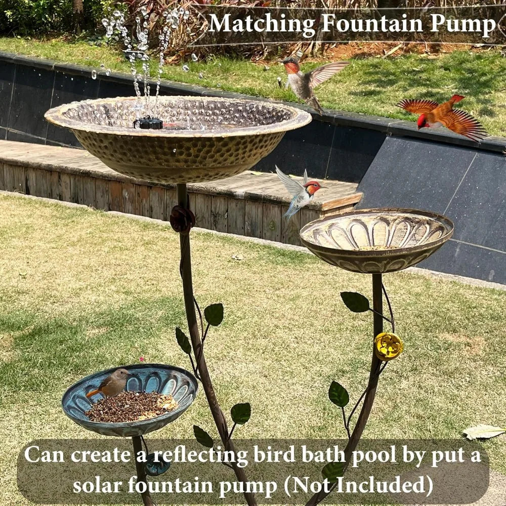 40" H Pedestal Bird Bath and Feeder