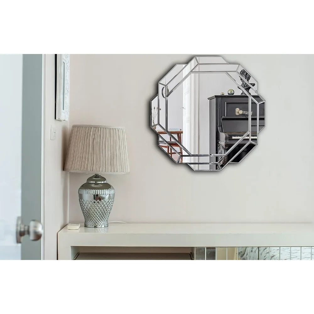 Hlartdecor Helicoid Frameless Beveled Wall Decorating Mirror