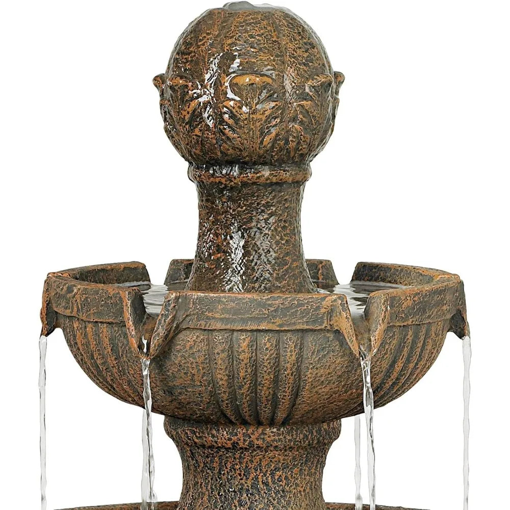 Outdoor Fountain & Waterfall 43 Inch High, 3 Levels