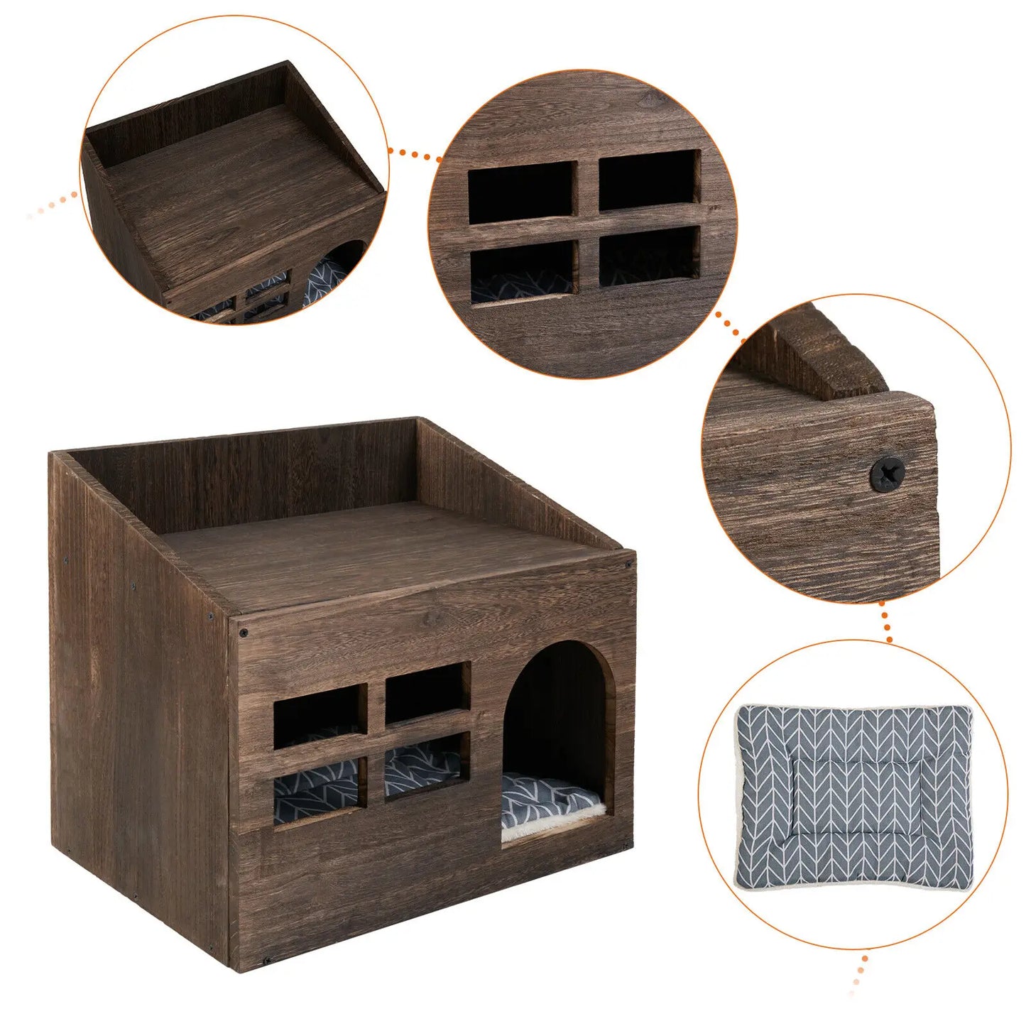 Solid Wooden Cat Litter Box for Indoor Cat