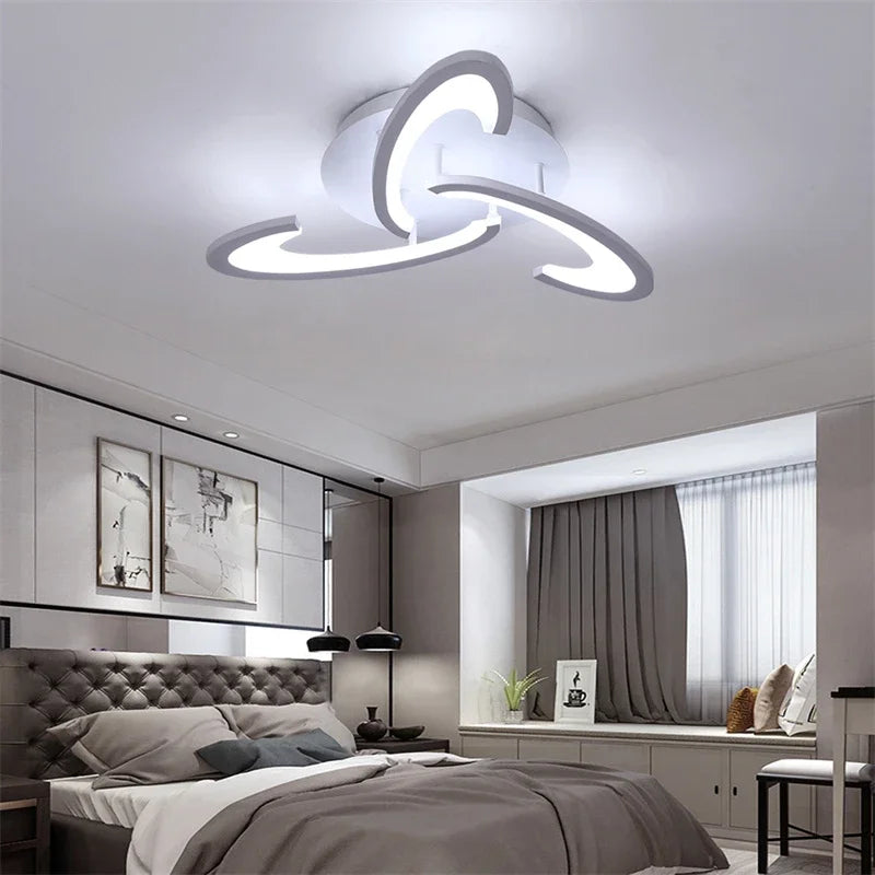 Modern Led Acrylic Ceiling Light Fixture, Creative Design, RC Dimming Indoor Lighting