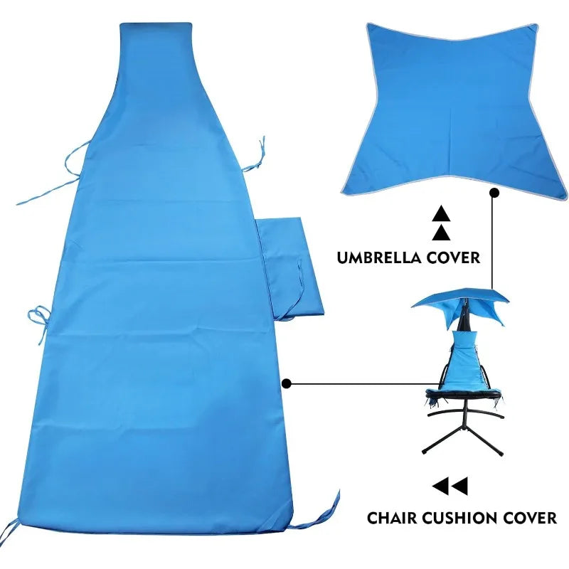 Outdoor Hanging Lounge Chair Replacement Cushion Cover and Umbrella Fabric