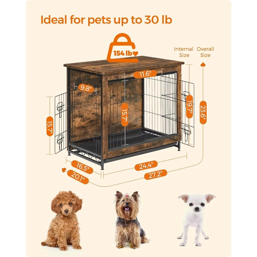 Dog Crate Furniture, Side End Table, Modern Kennel for Dogs Indoor up to 30 lb