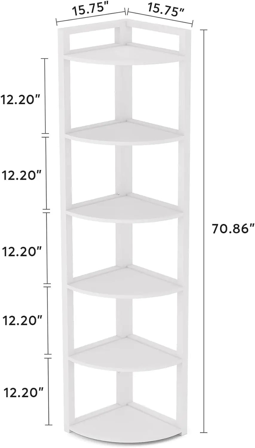 70.9 Inch Tall Corner Bookshelf Small Bookcase Modern Corner Shelving Unit Storage Rack