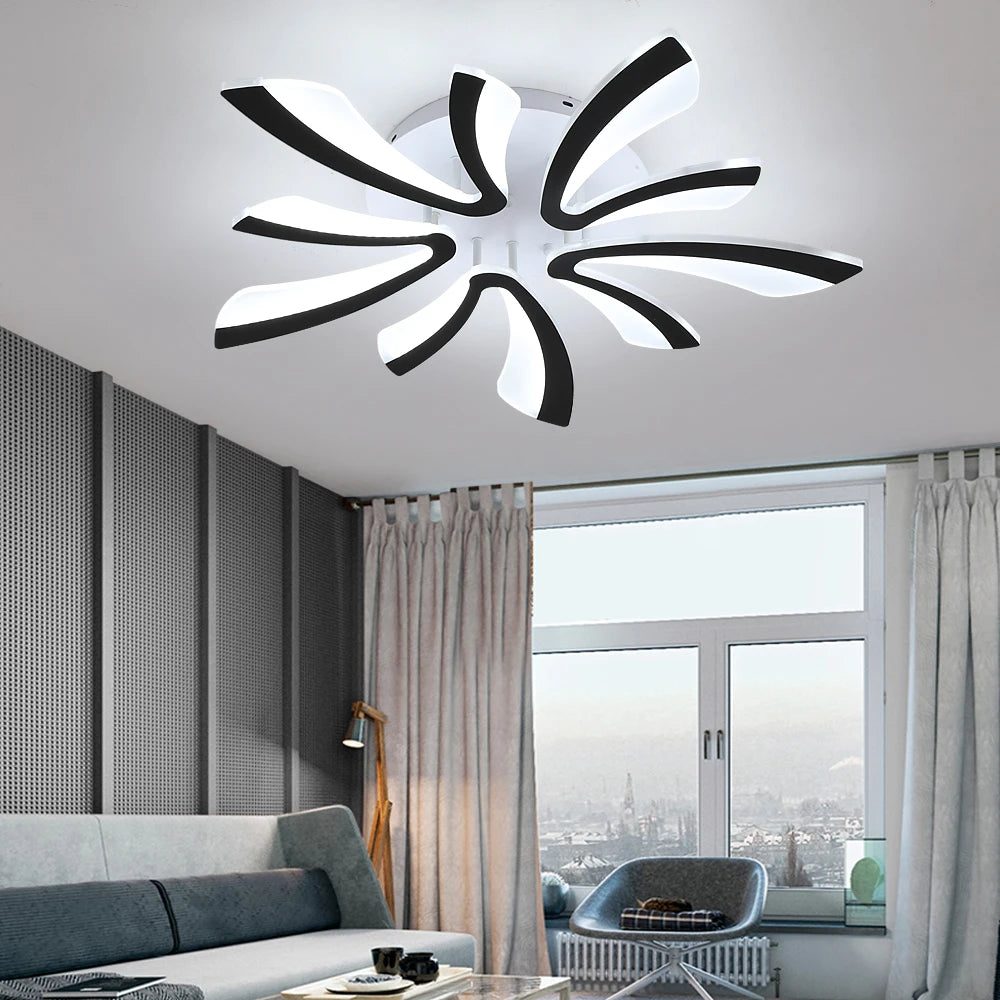 Modern Led Acrylic Ceiling Light Fixture, Creative Design, RC Dimming Indoor Lighting