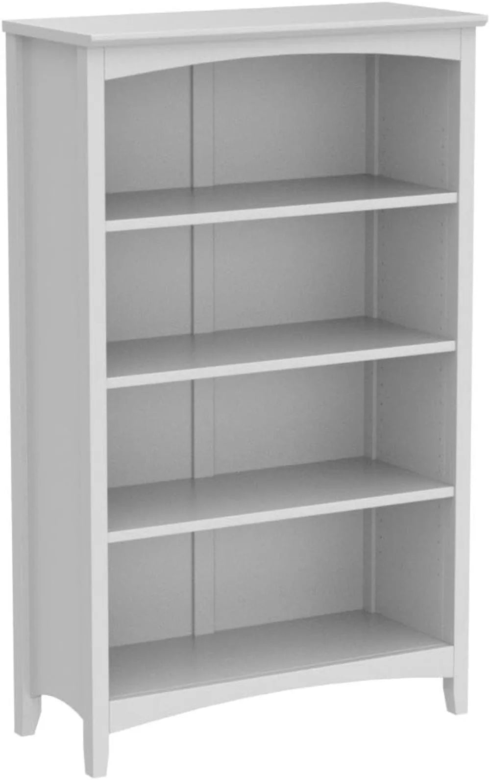 4 Shelf Bookcase Solid Wood 48" High Adjustable Shelving Closed Back