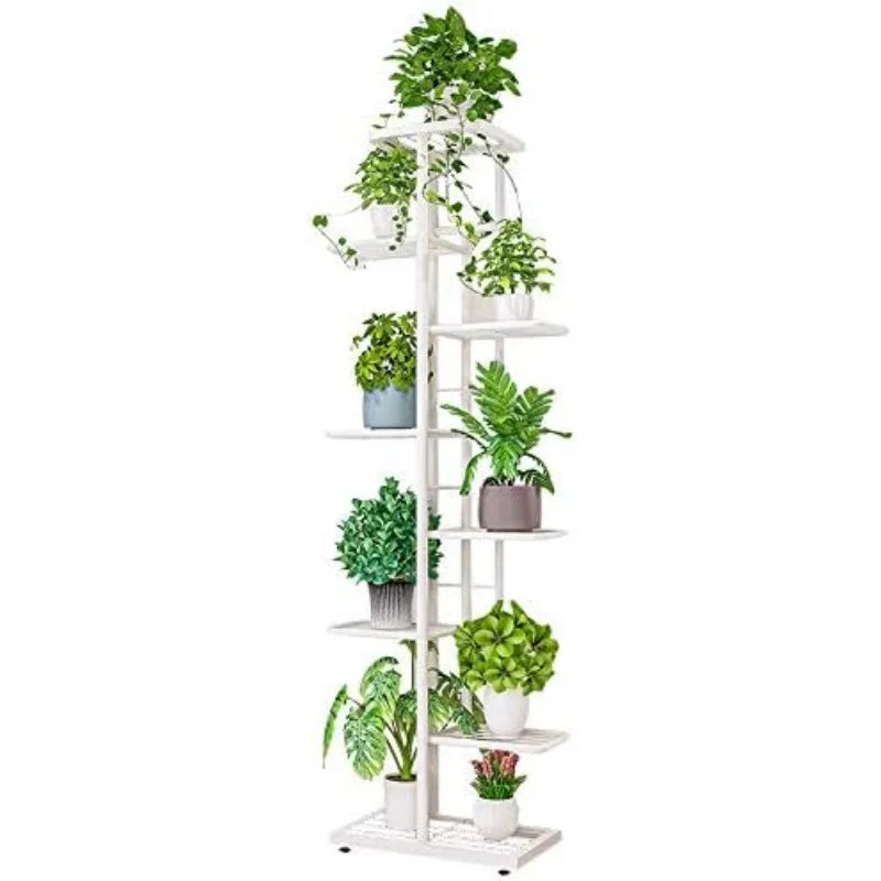 Metal 8 Tier Tall Plant Stand for Indoor Gardening