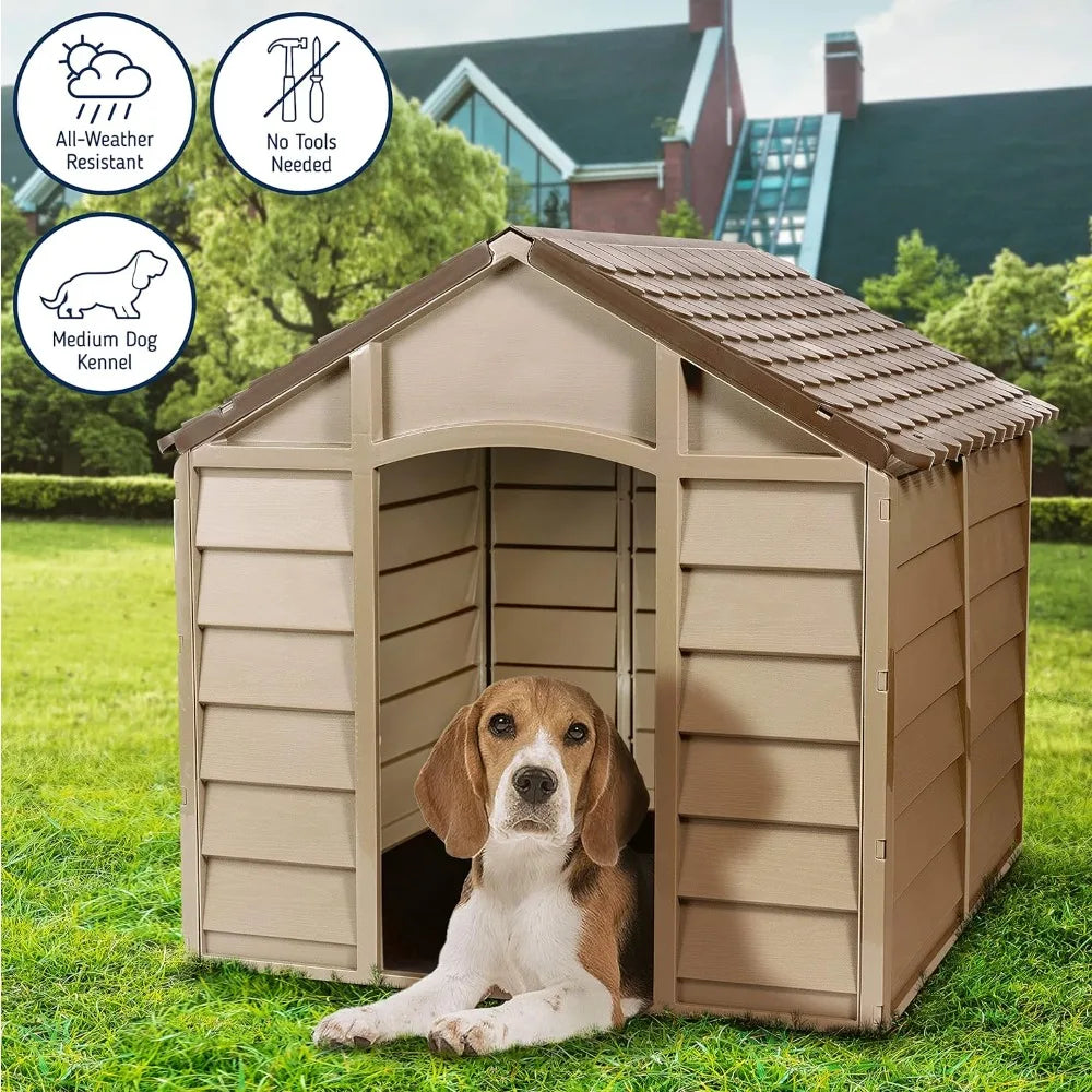 Small Dog Kennel: Outdoor Plastic Pet House