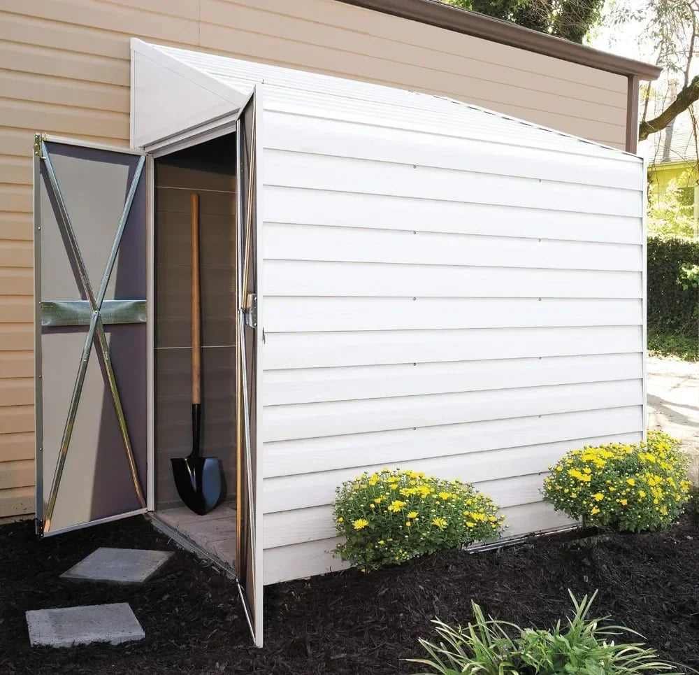 Compact Galvanized Steel Storage Shed with Pent Roof, 4' x 7'