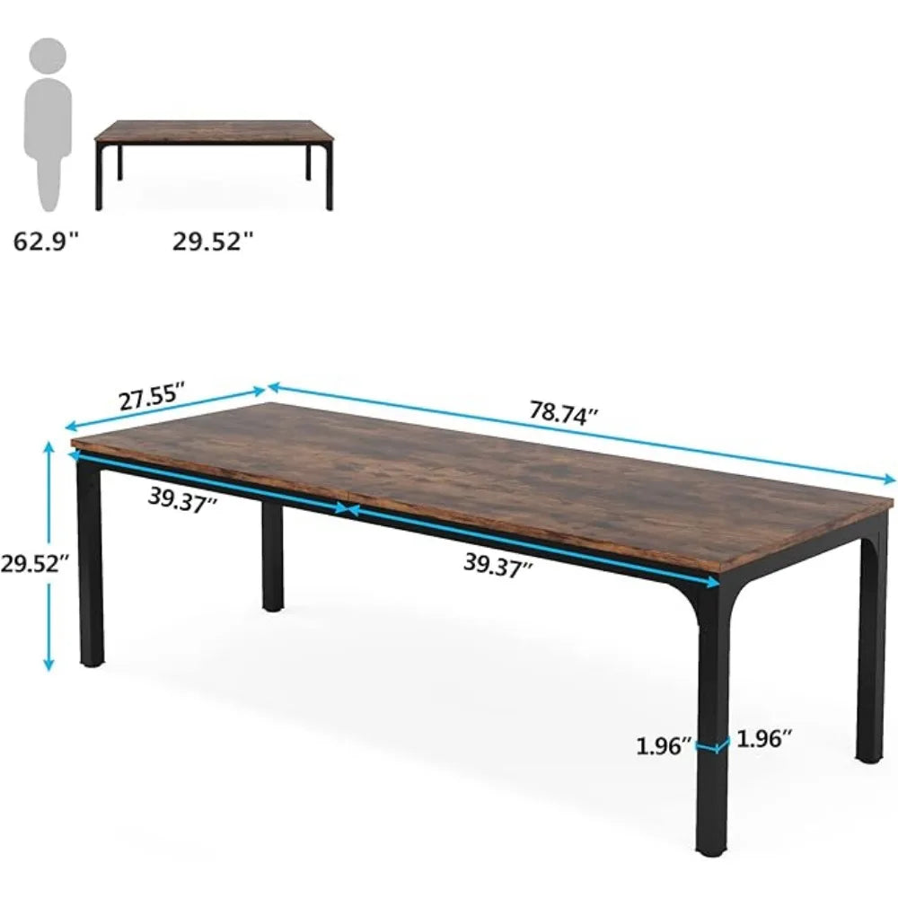 Extra Long Computer Desk 2 Person Desk, 78.7 Inches Double Long Desk