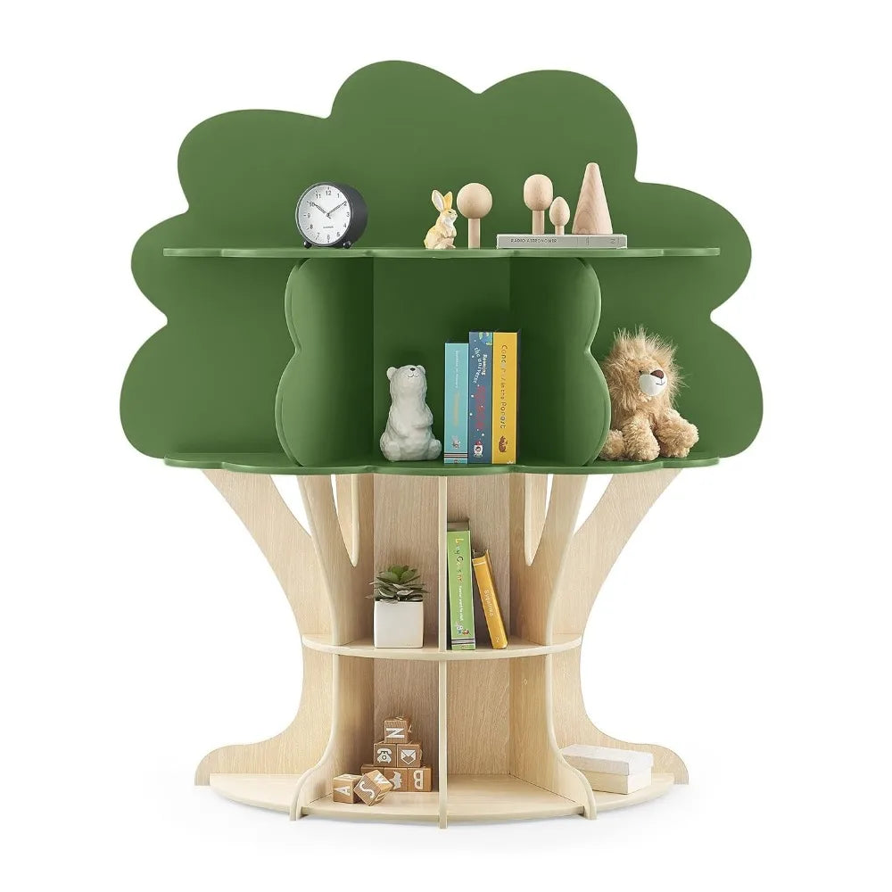 Delta Children Tree Bookcase - Greenguard Gold Certified, Fern Green/Crafted Natural