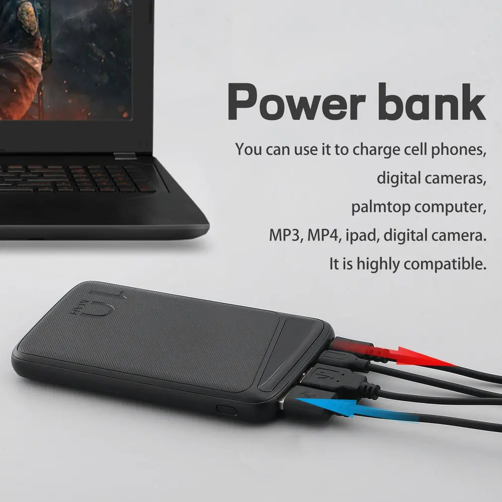 Power Bank 10000mAh Portable Charger Poverbank USB Type C