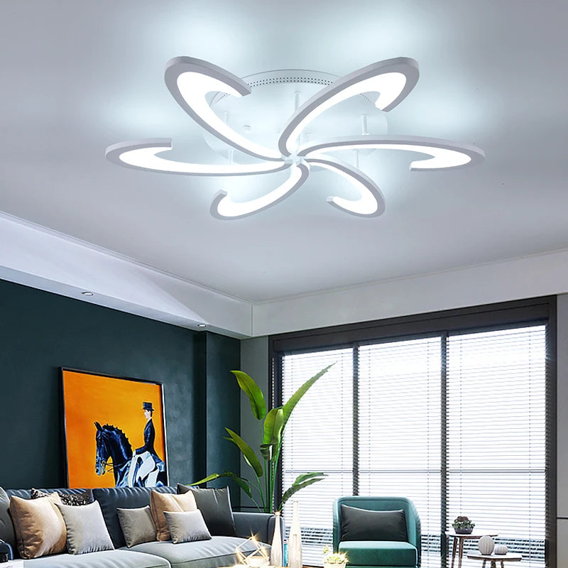 Modern Led Acrylic Ceiling Light Fixture, Creative Design, RC Dimming Indoor Lighting