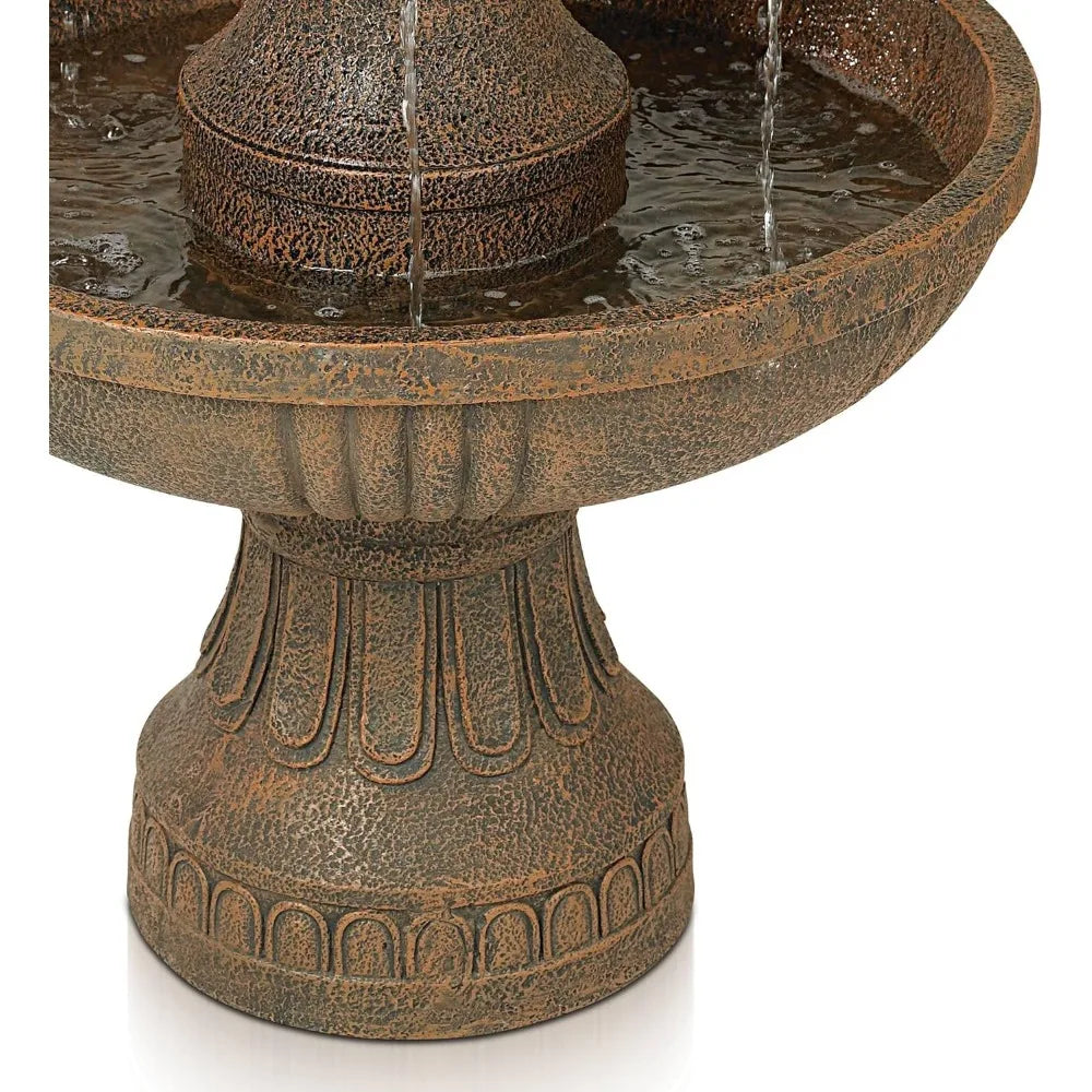 Outdoor Fountain & Waterfall 43 Inch High, 3 Levels