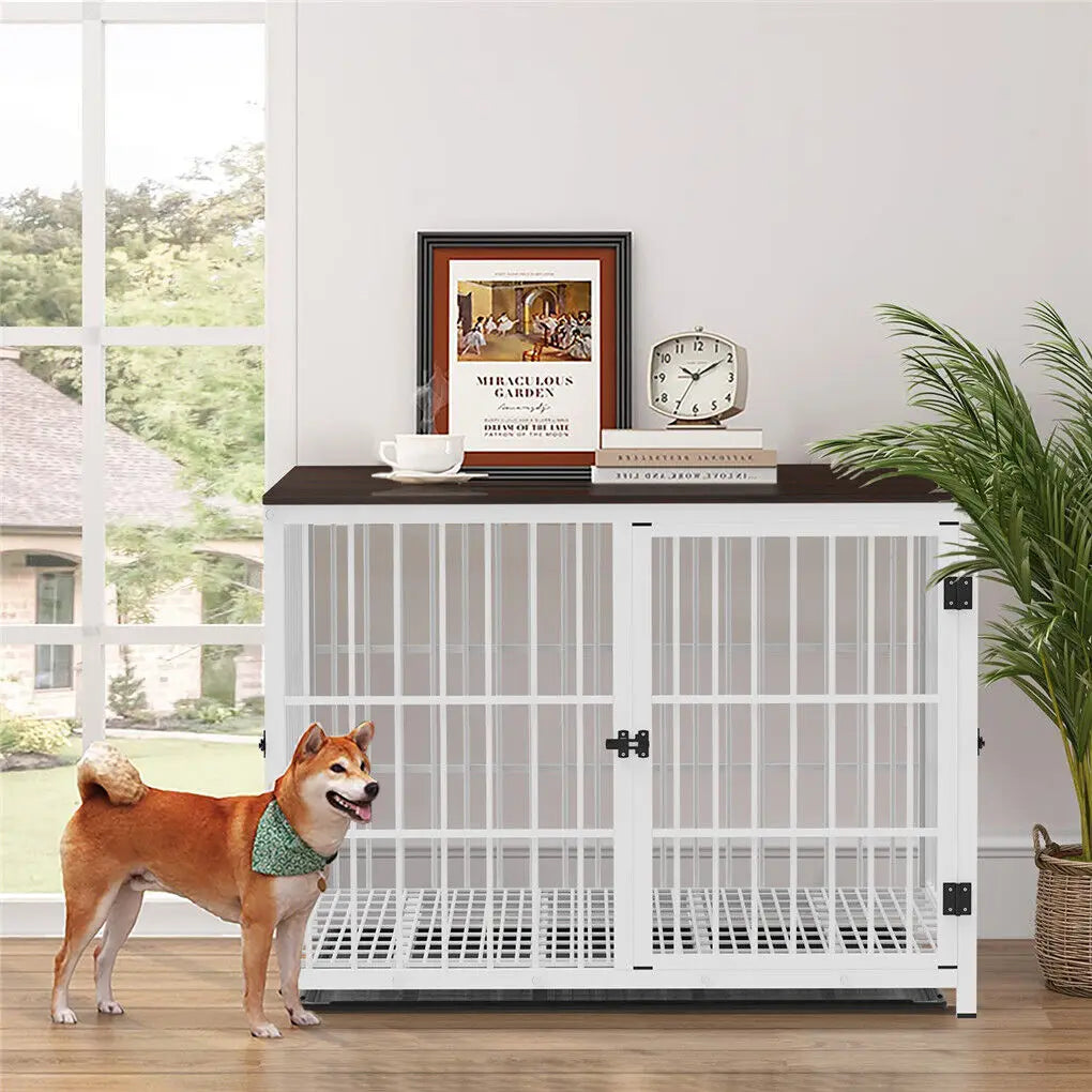 Heavy Duty Dog Kennels Metal Wooden Dog Crate End Table Furniture