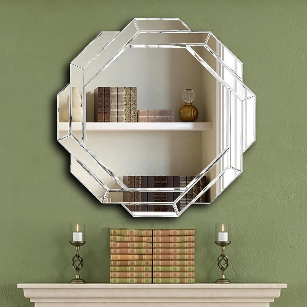 Hlartdecor Helicoid Frameless Beveled Wall Decorating Mirror