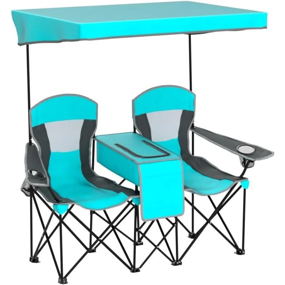 Folding Camping Chairs with Mini Table Beverage Cup Holder