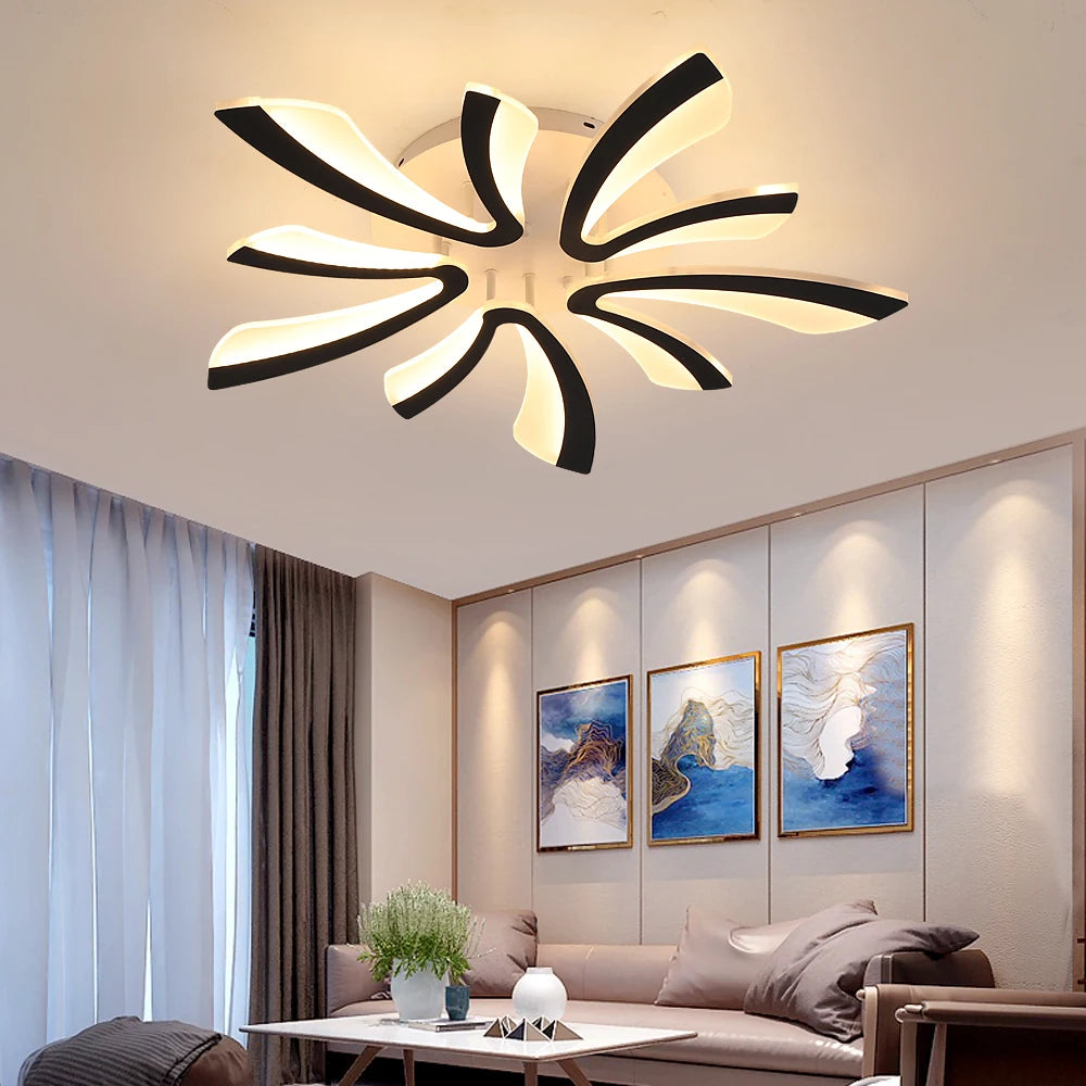 Modern Led Acrylic Ceiling Light Fixture, Creative Design, RC Dimming Indoor Lighting