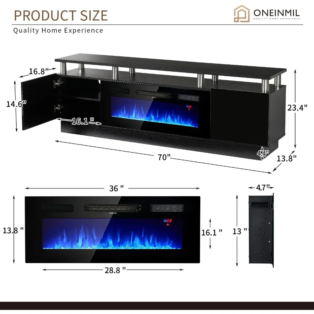 Fireplace TV Stand with 36" Electric Fireplace