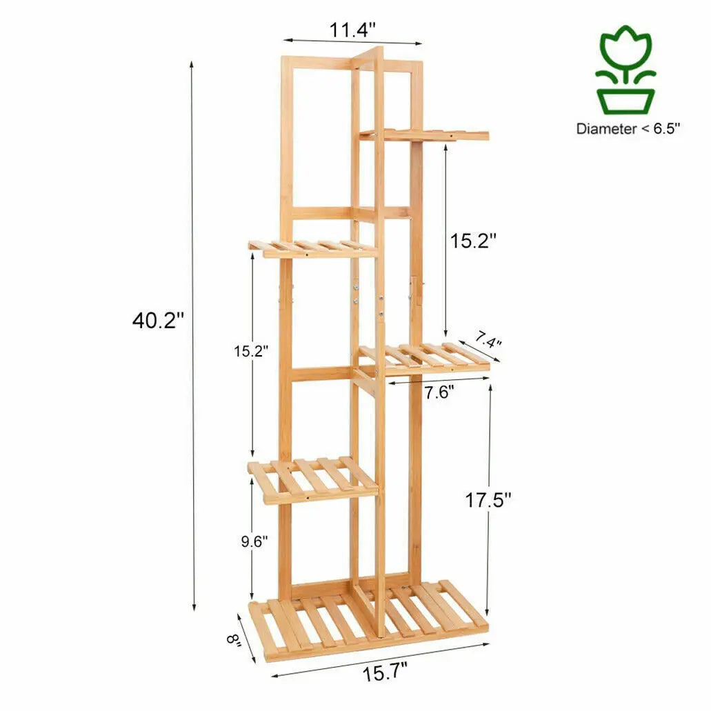 Bamboo 5/6 Tier Plant Stand