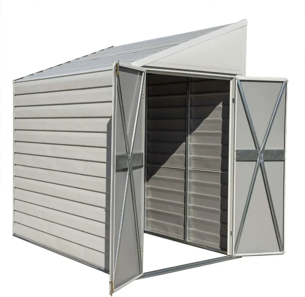 Compact Galvanized Steel Storage Shed with Pent Roof, 4' x 7'