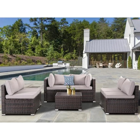 7 Pieces Rattan Wicker Patio Furniture Set