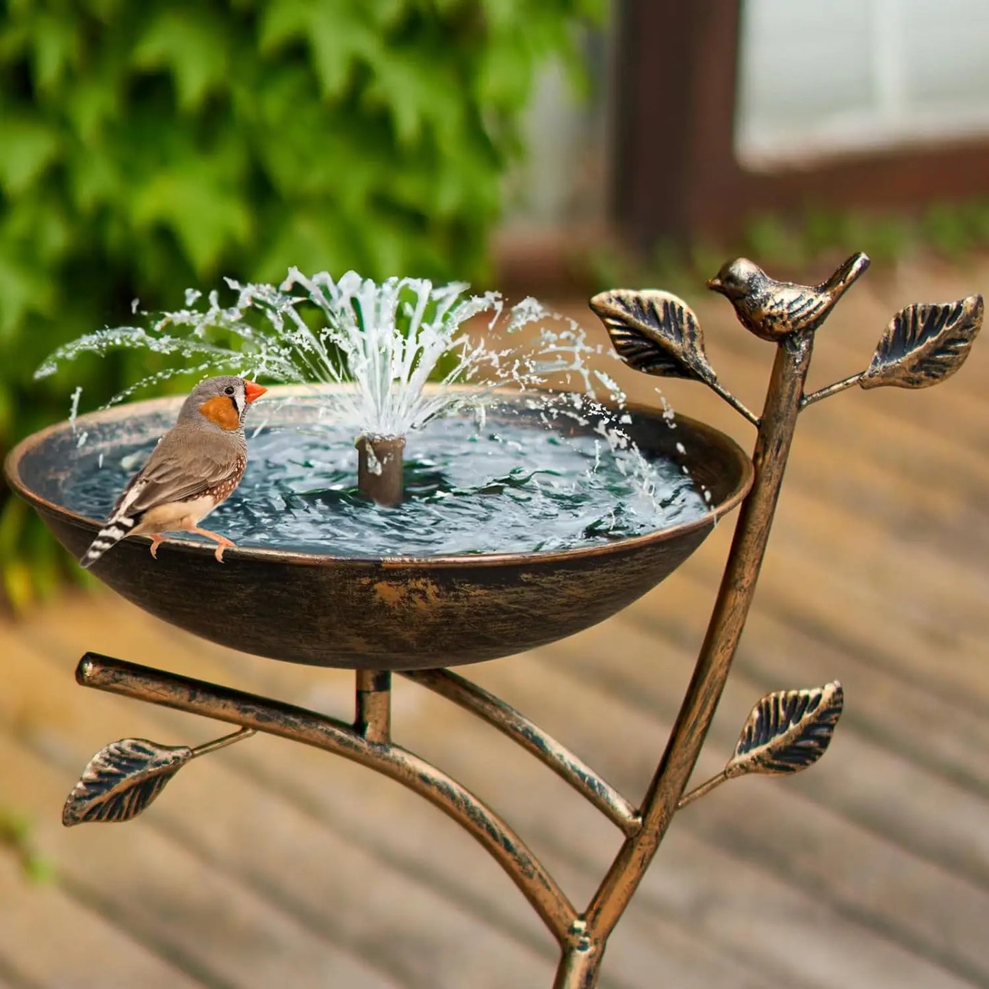 Diam 11.4" W x 31" H Cast Iron Pedestal Bird Bath