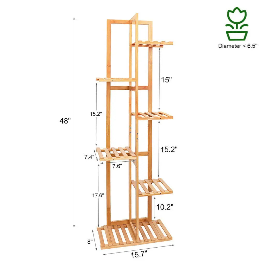 Bamboo 5/6 Tier Plant Stand