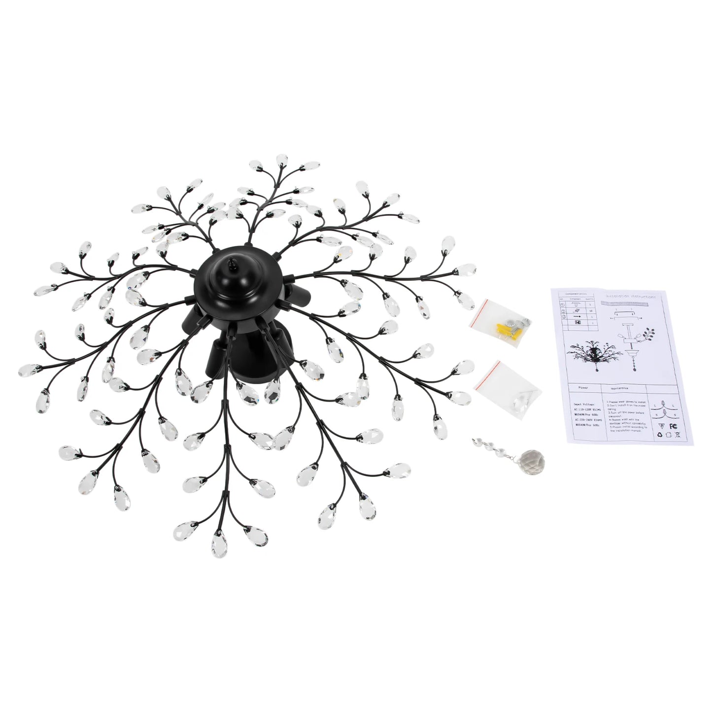 Modern Crystal Chandelier Ceiling Light Fixture Ceiling Lamp for Closet Hallway Entryway Living Room Durable and Vintage