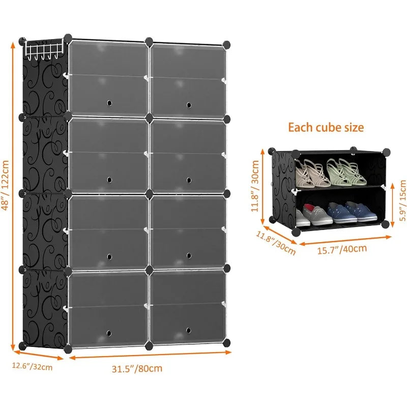 8 Tier Shoe Storage Cabinet