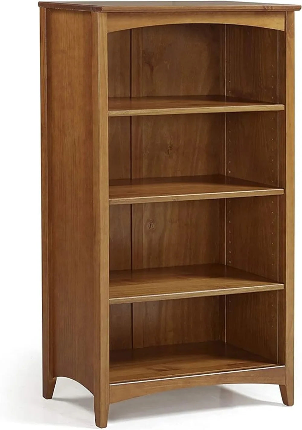 4 Shelf Bookcase Solid Wood 48" High Adjustable Shelving Closed Back