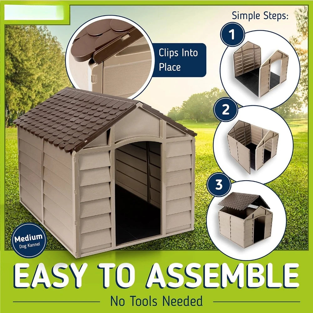 Small Dog Kennel: Outdoor Plastic Pet House