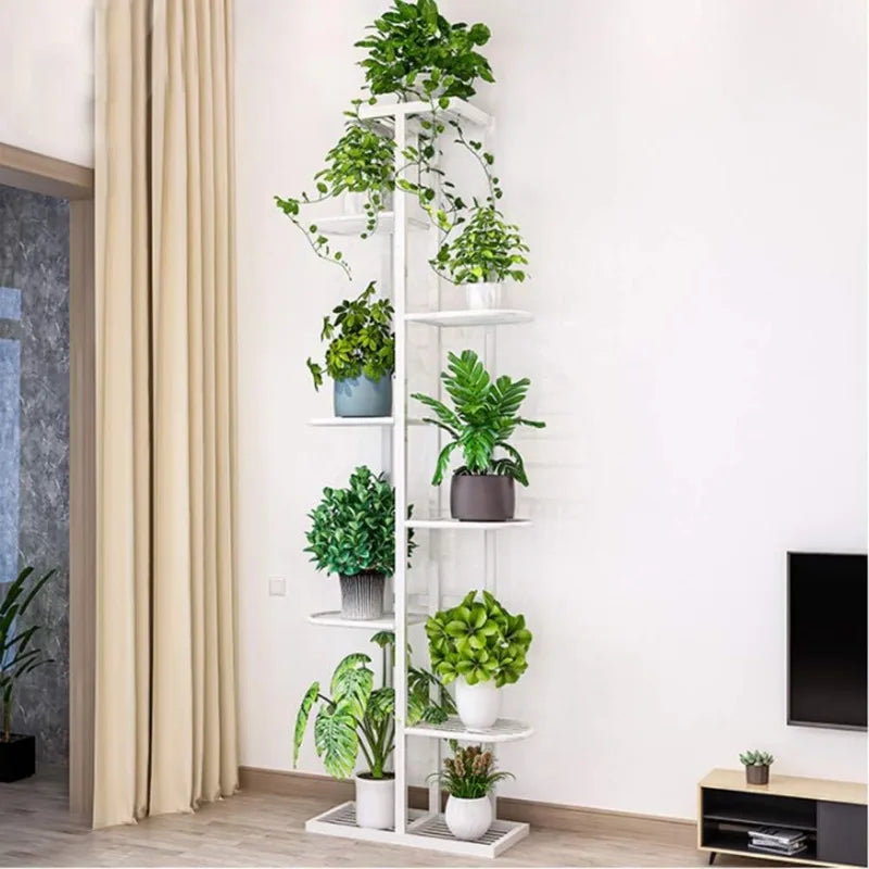 Metal 8 Tier Tall Plant Stand for Indoor Gardening