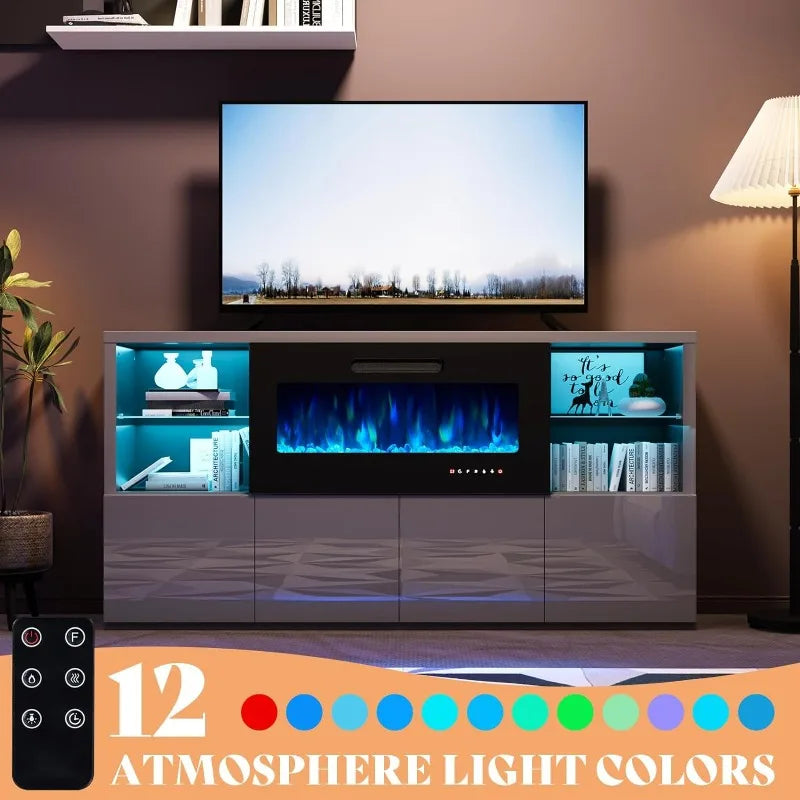 68" Fireplace TV Stand with 40" Electric Fireplace