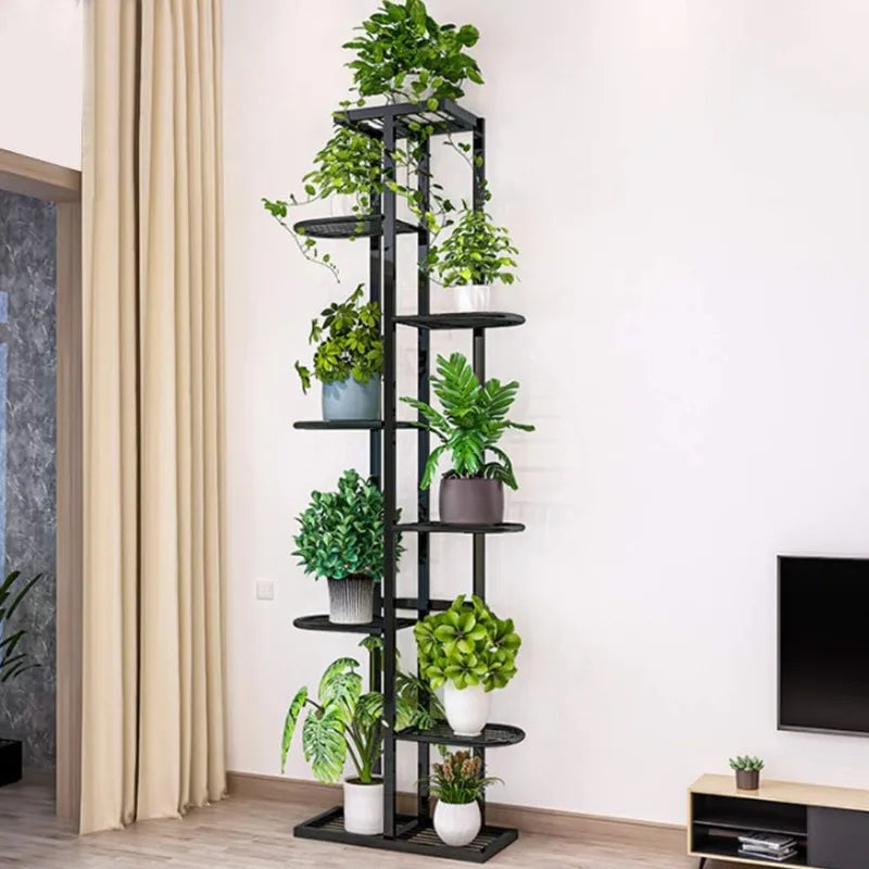 Metal 8 Tier Tall Plant Stand for Indoor Gardening