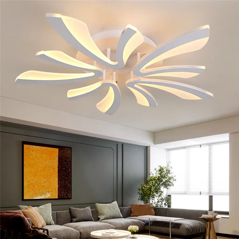 Modern Led Acrylic Ceiling Light Fixture, Creative Design, RC Dimming Indoor Lighting